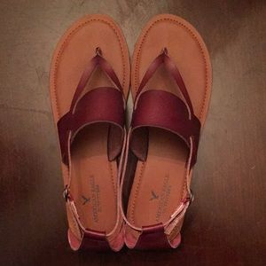 Maroon strappy sandals